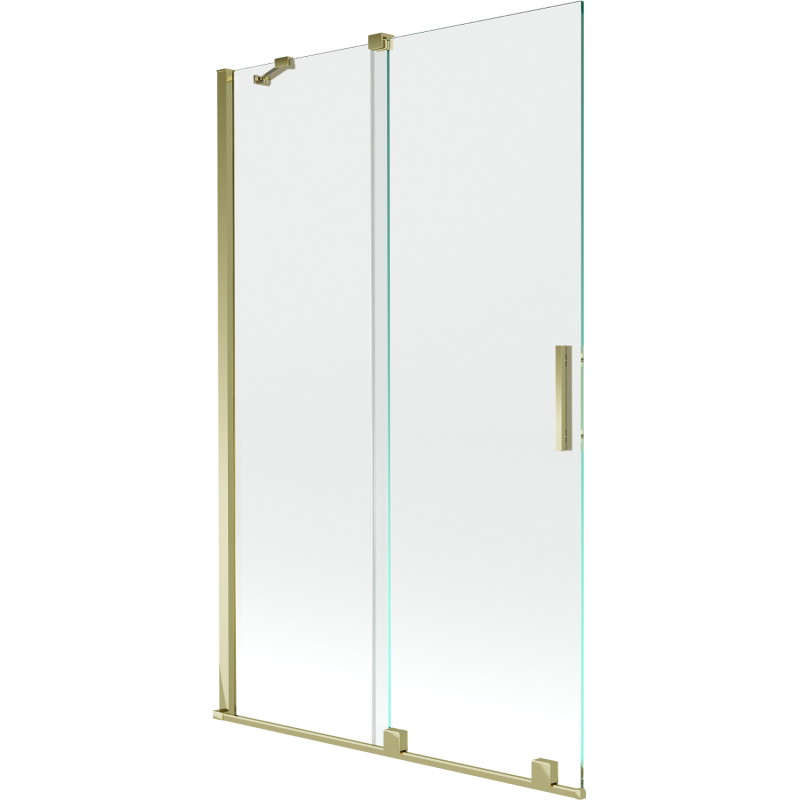Mexen Velar 2-flügelige verschiebbare Badewannenabtrennung 110 x 150 cm, transparent, gold - 896-110-000-01-50