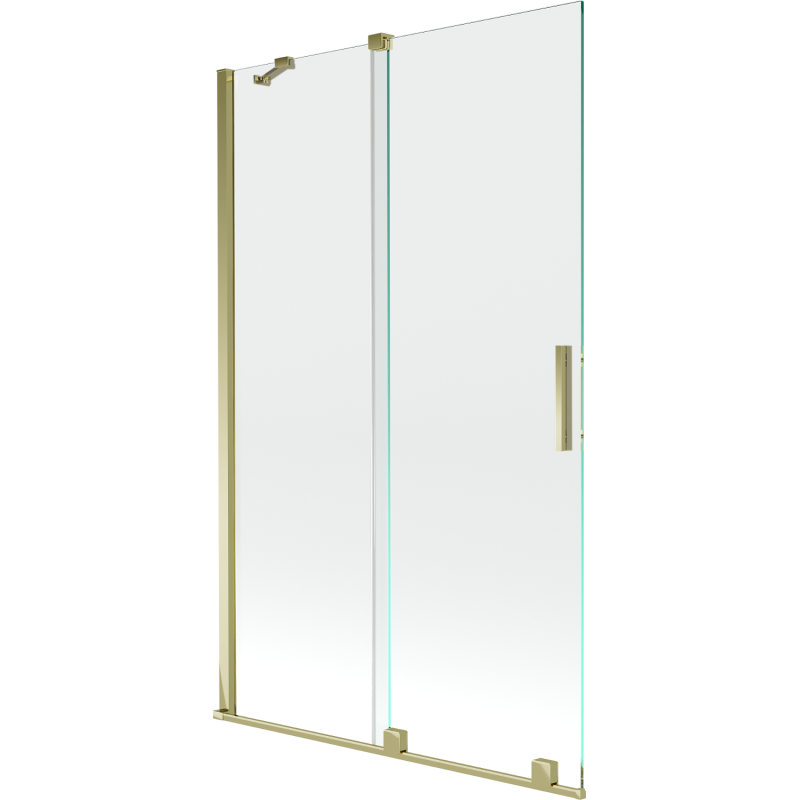 Mexen Velar Badewannen-Duschabtrennung 2-teilig verschiebbar 110 x 150 cm, transparent, gold - 896-110-000-01-50