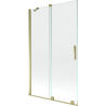 Mexen Velar zweiflügelige, schiebbare Badewannenabtrennung 110 x 150 cm, transparent, gold - 896-110-000-01-50