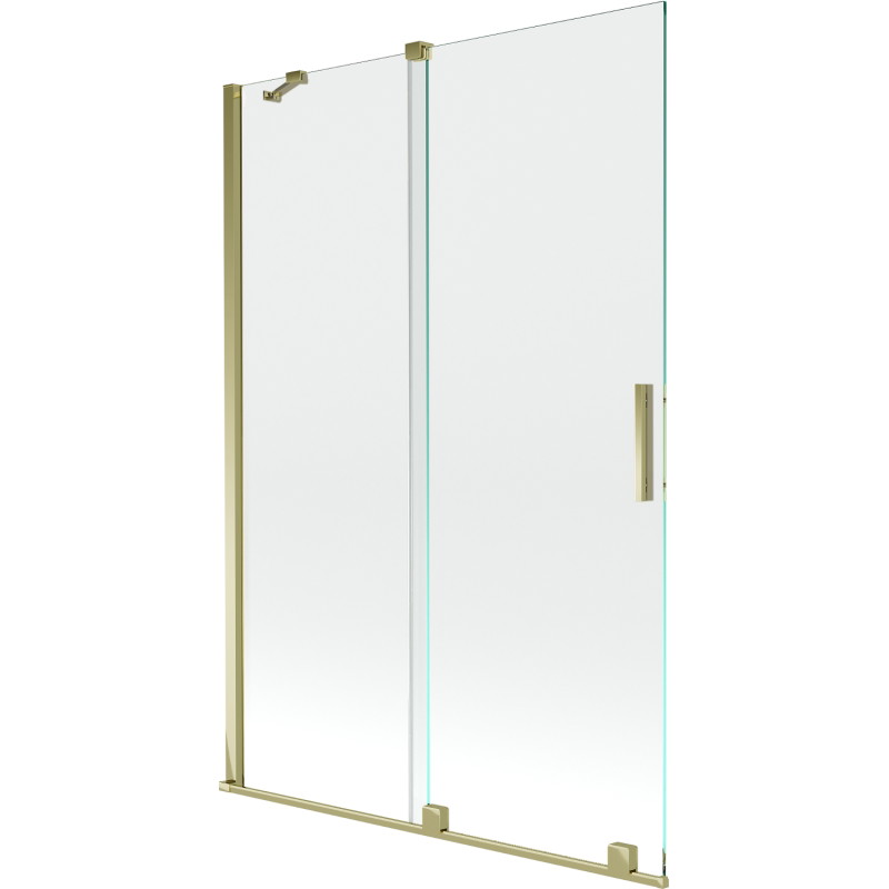 Mexen Velar zweiflügelige, ausziehbare Badewannenwand 120 x 150 cm, transparent, gold - 896-120-000-01-50