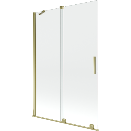 Mexen Velar Duschabtrennung, 2-flügelig, schiebbar, 120 x 150 cm, transparent, gold - 896-120-000-01-50