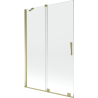 Mexen Velar Duschabtrennung, 2-flügelig, schiebbar, 120 x 150 cm, transparent, gold - 896-120-000-01-50
