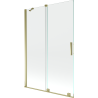 Mexen Velar zweiflügelige, ausziehbare Badewannenwand 120 x 150 cm, transparent, gold - 896-120-000-01-50
