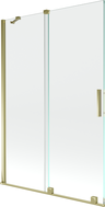 Mexen Velar Duschabtrennung, 2-flügelig, schiebbar, 120 x 150 cm, transparent, gold - 896-120-000-01-50