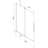 Mexen Velar Duschabtrennung, 2-flügelig, schiebbar, 120 x 150 cm, transparent, gold - 896-120-000-01-50