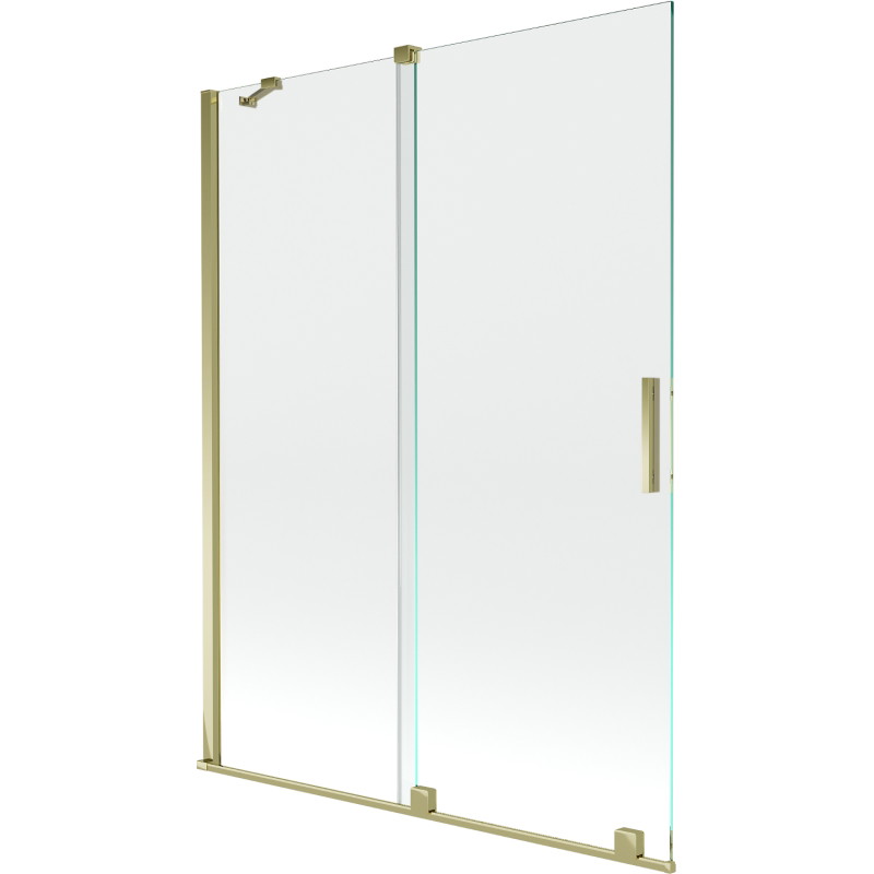 Mexen Velar 2-teilige verschiebbare Badewannenabtrennung 130 x 150 cm, transparent, gold - 896-130-000-01-50