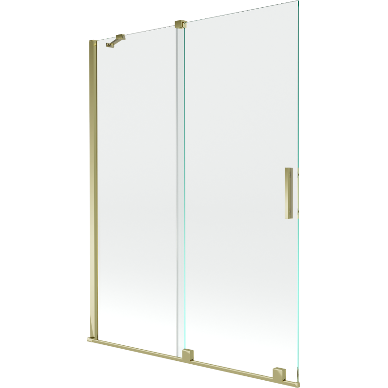 Mexen Velar zweiteilige, verschiebbare Badewannenabtrennung 130 x 150 cm, transparent, gold - 896-130-000-01-50