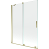 Mexen Velar zweiflügelige, verschiebbare Wannendusche 130 x 150 cm, transparent, gold - 896-130-000-01-50