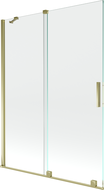 Mexen Velar zweiteilige, verschiebbare Badewannenabtrennung 130 x 150 cm, transparent, gold - 896-130-000-01-50