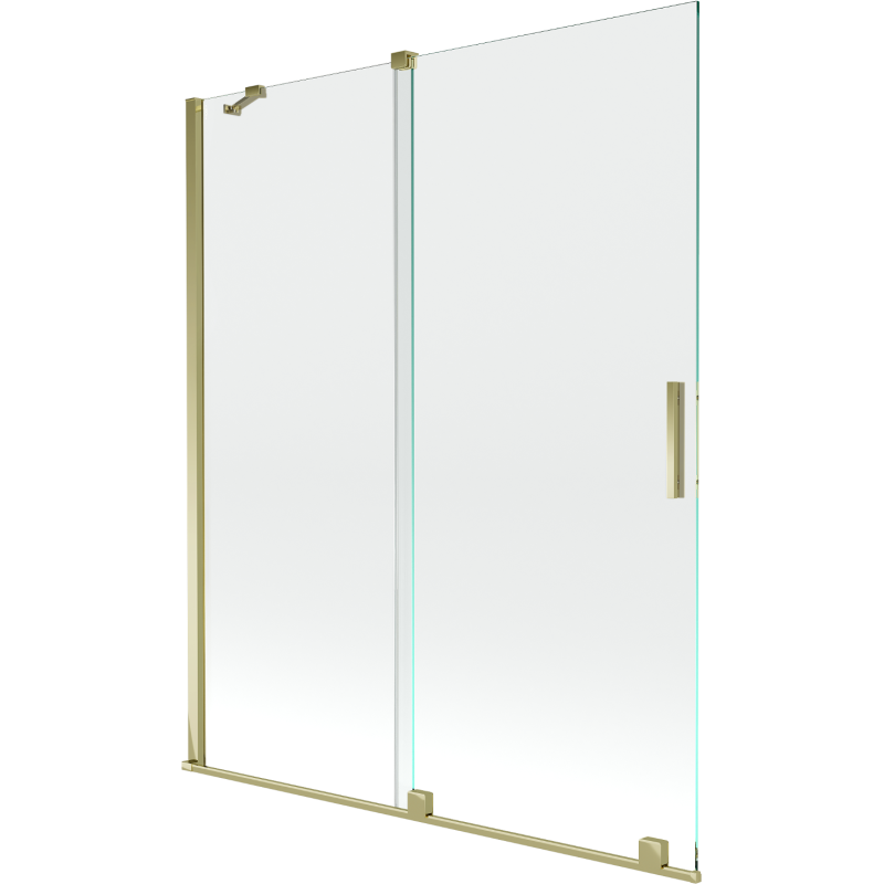 Mexen Velar Duschwand 2-flügelig verschiebbar 140 x 150 cm, transparent, gold - 896-140-000-01-50