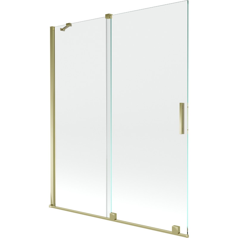 Mexen Velar zweiflügeliger, verschiebbarer Badewannenaufsatz 140 x 150 cm, transparent, gold - 896-140-000-01-50