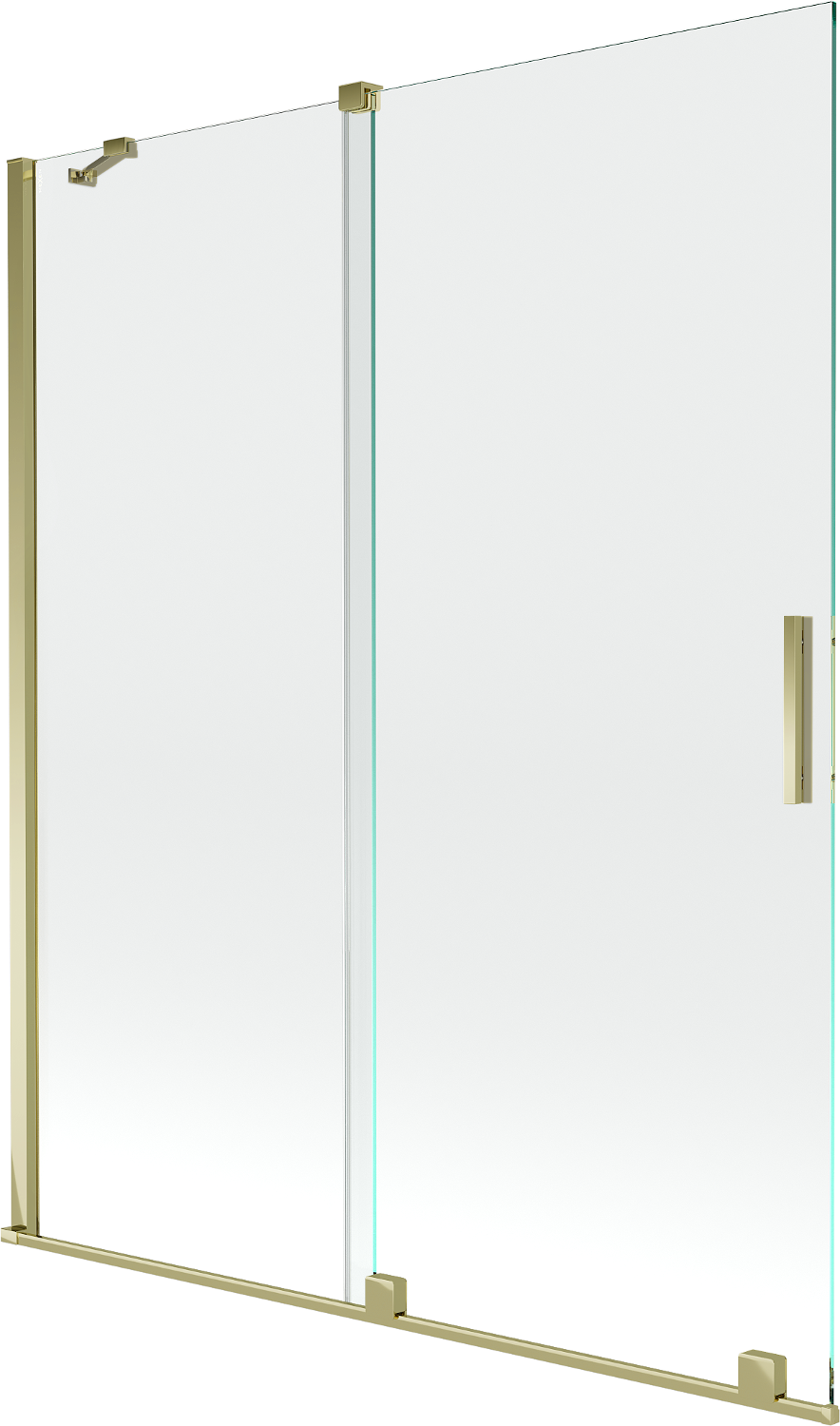 Mexen Velar 2-Flügel-Badewannenwand Regulierbare 140 x 150 cm, transparent, Gold - 896-140-000-01-50