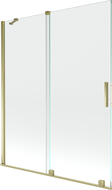 Mexen Velar Duschwand 2-flügelig verschiebbar 140 x 150 cm, transparent, gold - 896-140-000-01-50