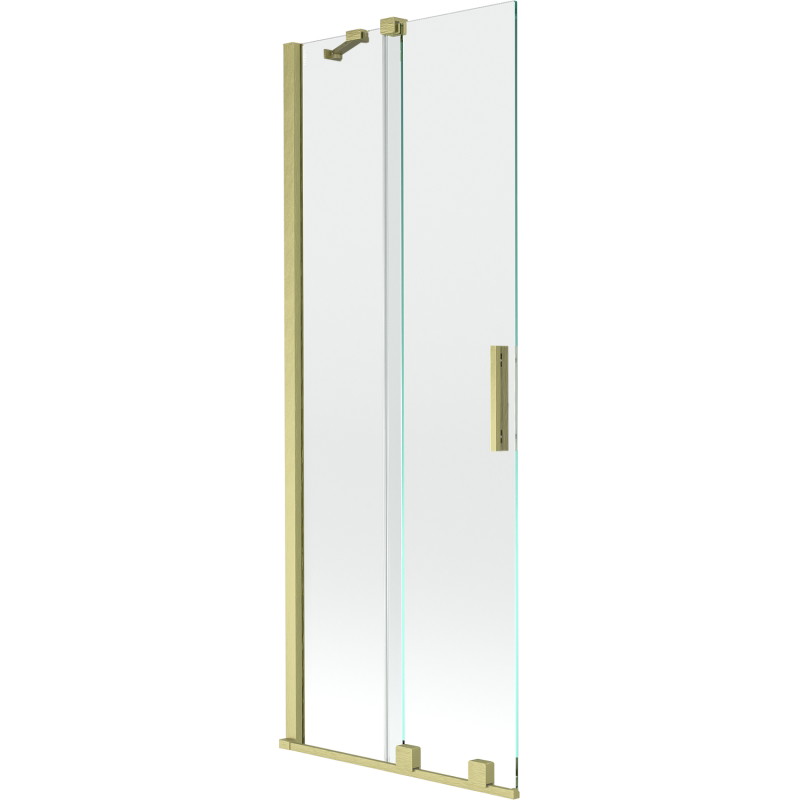 Mexen Velar Badewannen-Faltwand, 2-flügelig, verschiebbar 70 x 150 cm, transparent, gold gebürstet - 896-070-000-01-55
