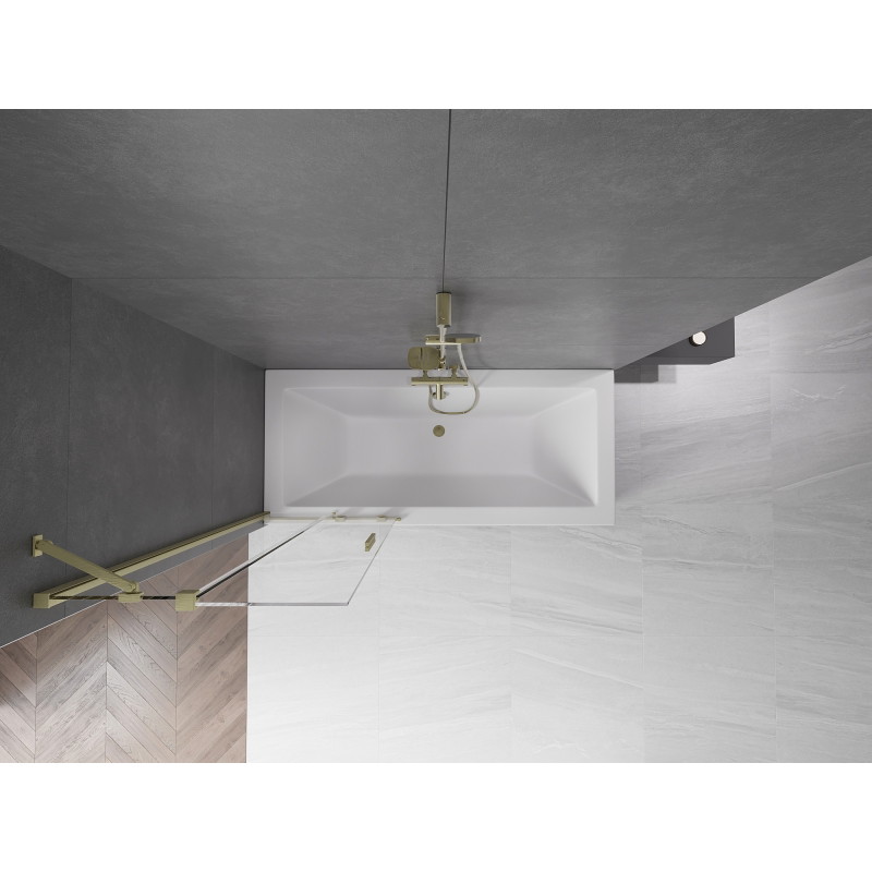 Mexen Velar 2-flügelige Duschwand, verschiebbar 70 x 150 cm, transparent, gold gebürstet - 896-070-000-01-55