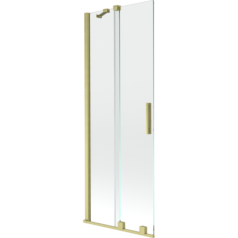 Mexen Velar Duschabtrennung 2-flügelig verschiebbar 75 x 150 cm, transparent, gebürstetes Gold - 896-075-000-01-55