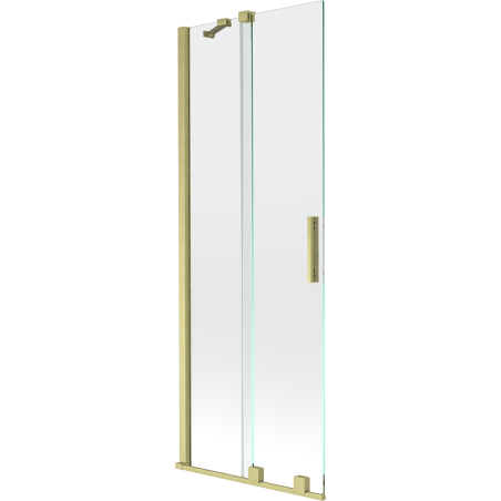 Mexen Velar 2-flügelige, verschiebbare Badewannenabtrennung 75 x 150 cm, transparent, gebürstetes Gold - 896-075-000-01-55