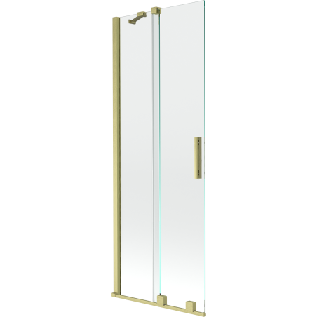 Mexen Velar Duschabtrennung 2-flügelig verschiebbar 75 x 150 cm, transparent, gebürstetes Gold - 896-075-000-01-55