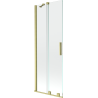 Mexen Velar Duschabtrennung 2-flügelig verschiebbar 75 x 150 cm, transparent, gebürstetes Gold - 896-075-000-01-55