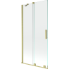 Mexen Velar Badewannenabtrennung 2-flügelig verschiebbar 95 x 150 cm, transparent, gebürstetes Gold - 896-095-000-01-55
