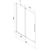 Mexen Velar Badewannenabtrennung 2-flügelig verschiebbar 95 x 150 cm, transparent, gebürstetes Gold - 896-095-000-01-55