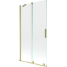 Mexen Velar Mexen Velar Badewannensichtschutz, 2-flügelig, 100 x 150 cm, transparent, gebürstetes Gold - 896-100-000-01-55