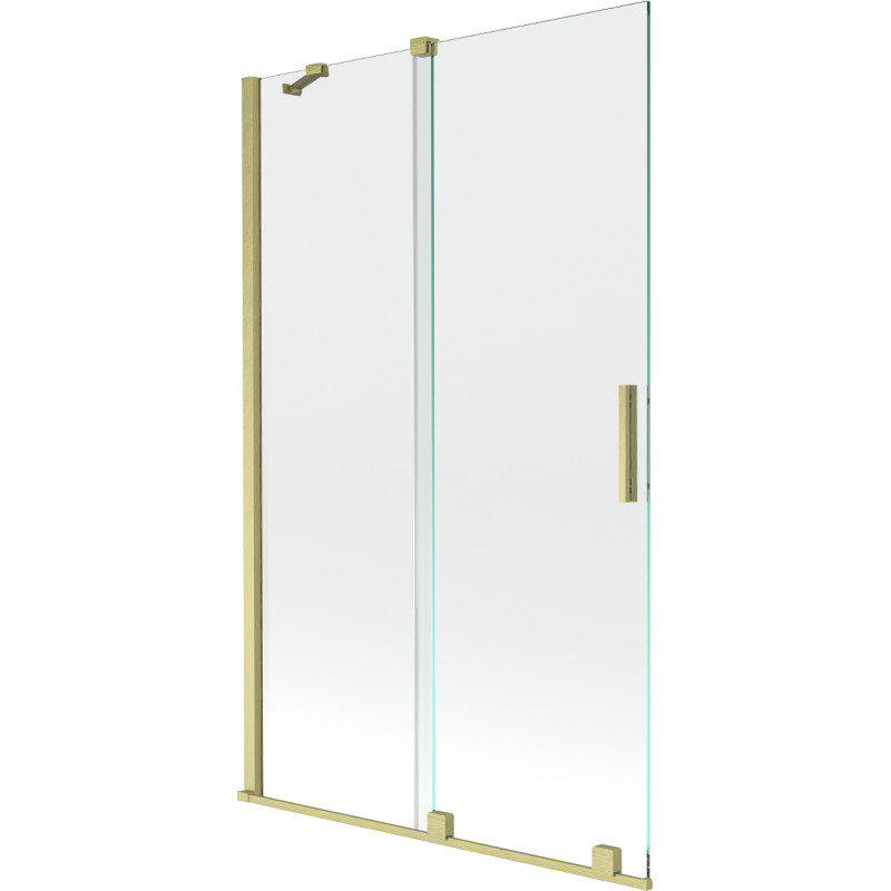 Mexen Velar zweiflügelige Schiebeduschwand 110 x 150 cm, transparent, gebürstetes Gold - 896-110-000-01-55