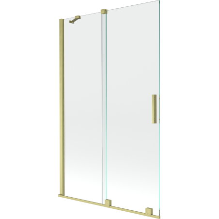 Mexen Velar zweiflügelige Schiebeduschwand 110 x 150 cm, transparent, gebürstetes Gold - 896-110-000-01-55