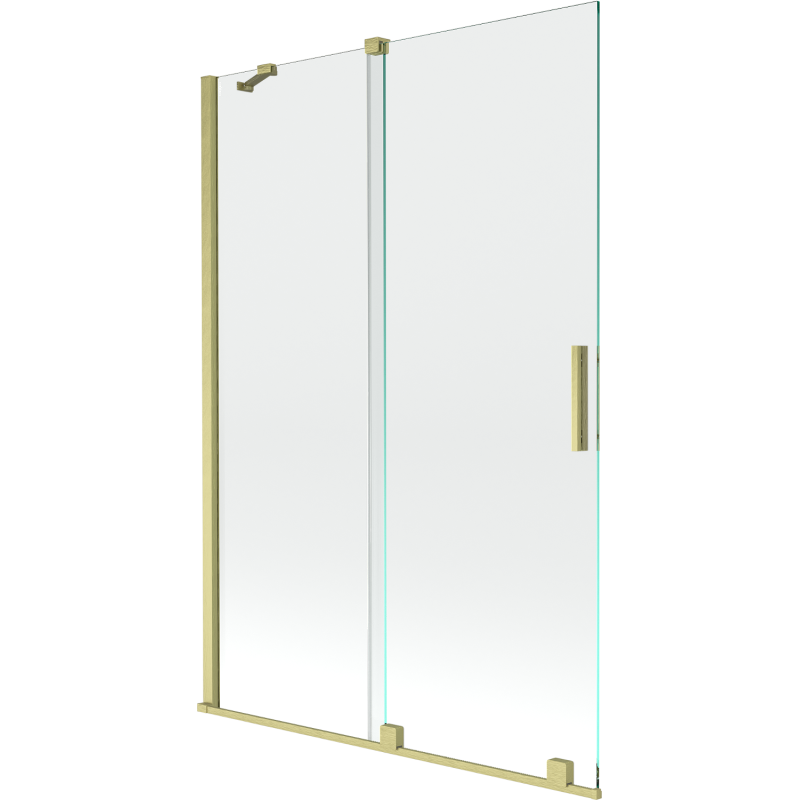 Mexen Velar 2-flügelige, verschiebbare Badewannenfaltwand 120 x 150 cm, transparent, gebürstetes Gold - 896-120-000-01-55