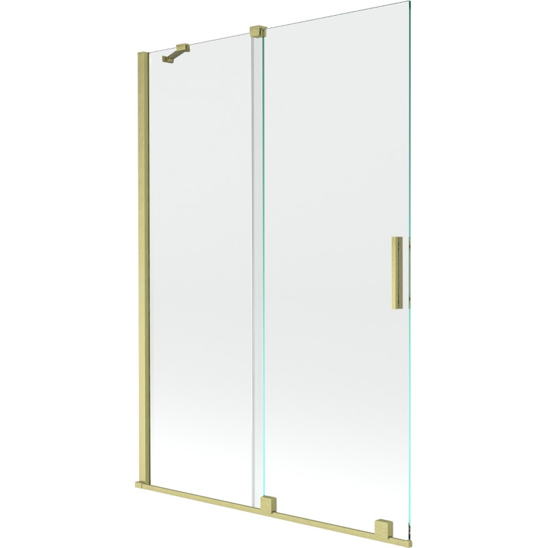 Mexen Velar zweiflügelige verschiebbare Badewannenwand 120 x 150 cm, transparent, gebürstetes Gold - 896-120-000-01-55