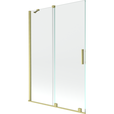 Mexen Velar 2-flügelige, verschiebbare Badewannenfaltwand 120 x 150 cm, transparent, gebürstetes Gold - 896-120-000-01-55