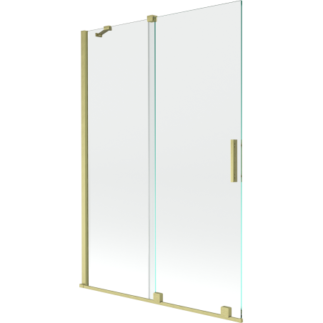 Mexen Velar zweiflügelige verschiebbare Badewannenwand 120 x 150 cm, transparent, gebürstetes Gold - 896-120-000-01-55