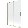 Mexen Velar 2-flügelige, verschiebbare Badewannenfaltwand 120 x 150 cm, transparent, gebürstetes Gold - 896-120-000-01-55