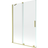 Mexen Velar zweiflügelige verschiebbare Badewannenwand 120 x 150 cm, transparent, gebürstetes Gold - 896-120-000-01-55