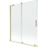 Mexen Velar 2-flügelige verschiebbare Badewannenabtrennung 140 x 150 cm, transparent, gold gebürstet - 896-140-000-01-55