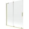 Mexen Velar Duschabtrennung 2-flügelig verschiebbar 140 x 150 cm, transparent, gold gebürstet - 896-140-000-01-55