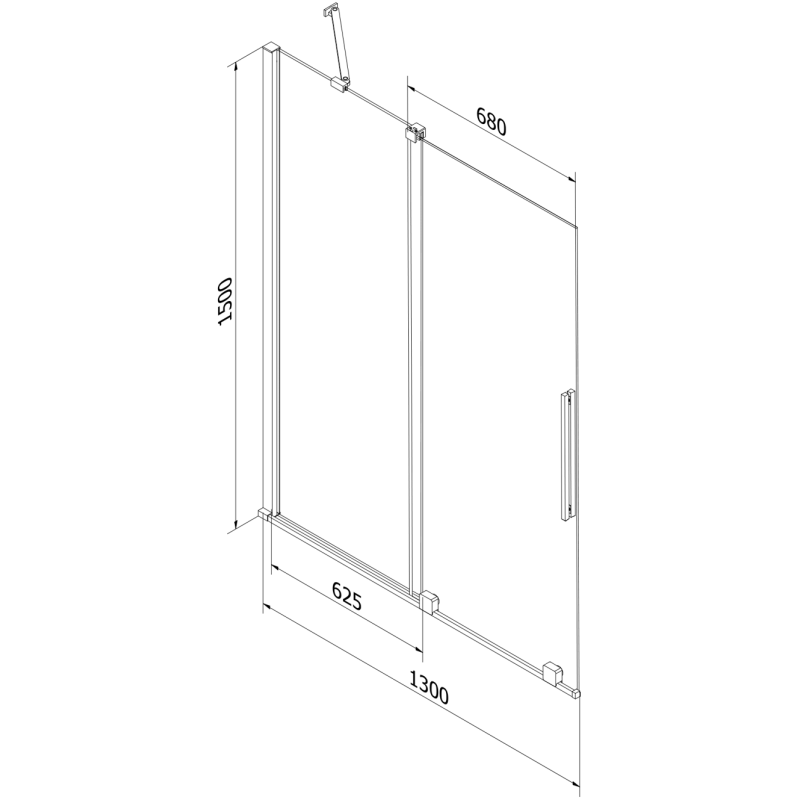 Mexen Velar Duschwand 2-flügelig verschiebbar 130 x 150 cm, transparent, gold gebürstet - 896-130-000-01-55