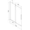 Mexen Velar Duschwand 2-flügelig verschiebbar 130 x 150 cm, transparent, gold gebürstet - 896-130-000-01-55
