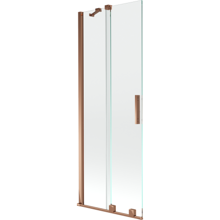 Mexen Velar Badewannenfaltwand 2-flügelig verschiebbar 70 x 150 cm, transparent, Roségold - 896-070-000-01-60
