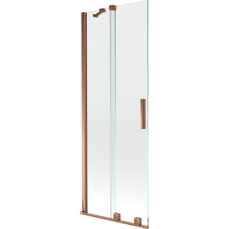 Mexen Velar Duschabtrennung Badewanne 2-flügelig verschiebbar 75 x 150 cm, transparent, Roségold - 896-075-000-01-60