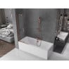 Mexen Velar Duschabtrennung Badewanne 2-flügelig verschiebbar 75 x 150 cm, transparent, Roségold - 896-075-000-01-60