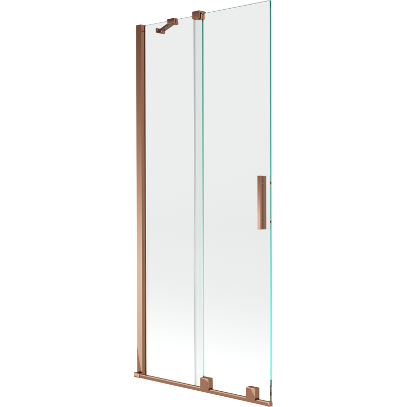 Mexen Velar Duschwand, 2-flügelig, verschiebbar 80 x 150 cm, transparent, Roségold - 896-080-000-01-60