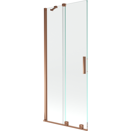 Mexen Velar Duschwand, 2-flügelig, verschiebbar 80 x 150 cm, transparent, Roségold - 896-080-000-01-60
