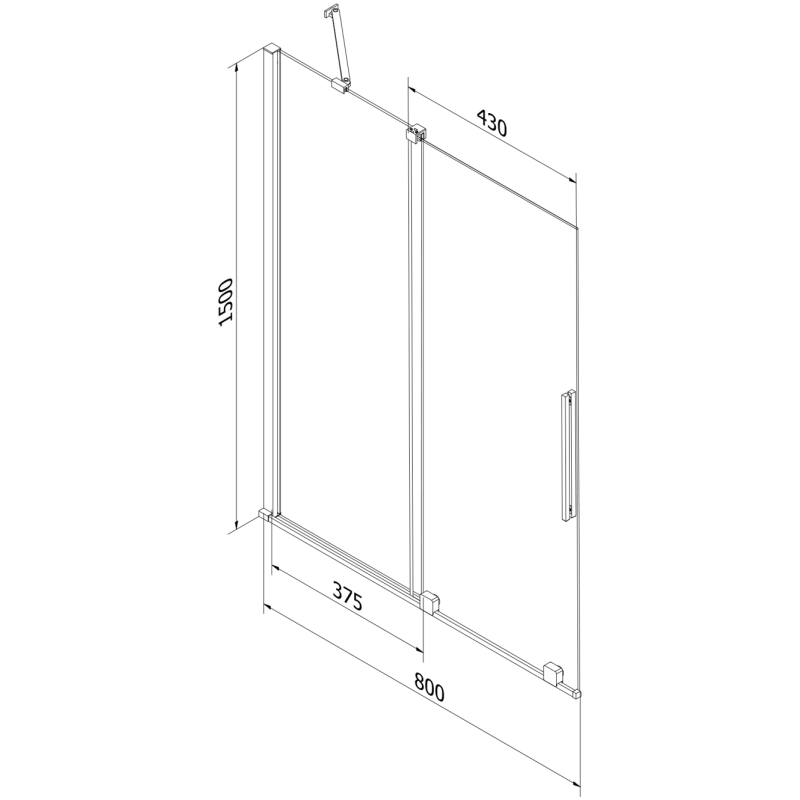 Mexen Velar Duschwand, 2-flügelig, verschiebbar 80 x 150 cm, transparent, Roségold - 896-080-000-01-60