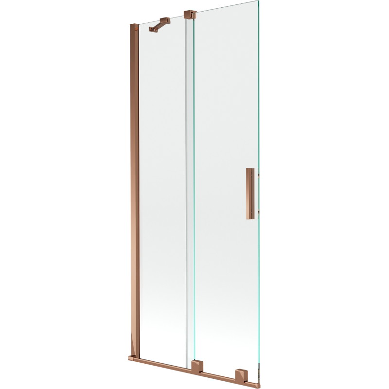 Mexen Velar 2-flügelige, verschiebbare Badewannenabtrennung 85 x 150 cm, transparent, roségold - 896-085-000-01-60