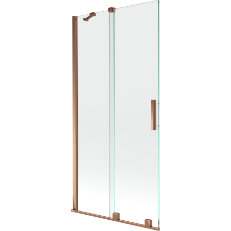 Mexen Velar Badewannenfaltwand 2-flügelig verschiebbar 90 x 150 cm, transparent, Roségold - 896-090-000-01-60