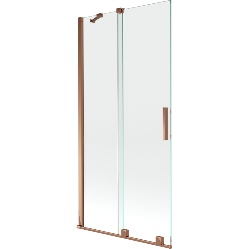 Mexen Velar Duschwand, 2-flügelig, verschiebbar, 95 x 150 cm, transparent, Roségold - 896-095-000-01-60