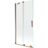 Mexen Velar Duschwand, 2-flügelig, verschiebbar, 95 x 150 cm, transparent, Roségold - 896-095-000-01-60