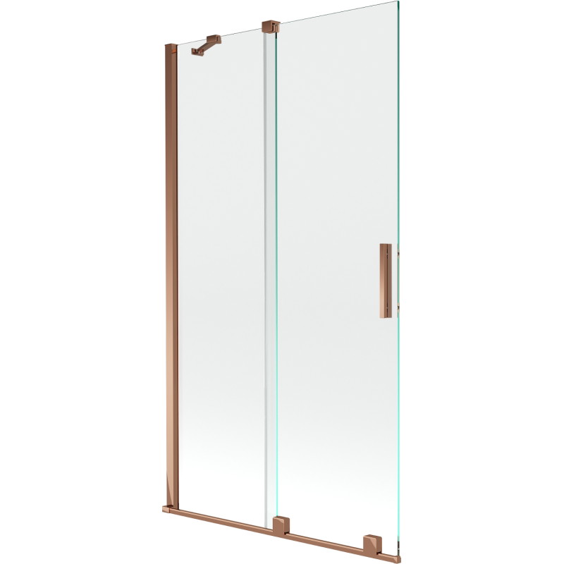 Mexen Velar 2-flügeliger, verschiebbarer Badewannenaufsatz 100 x 150 cm, transparent, Roségold - 896-100-000-01-60