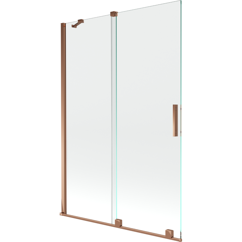 Mexen Velar 2-flügelige, verschiebbare Badewannenabtrennung 120 x 150 cm, transparent, Roségold - 896-120-000-01-60